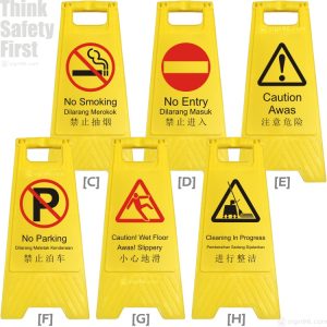 A Shape Standing Safety Signs