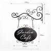 Powder coated hanging oval metal sign