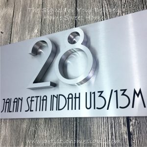 3D Numbers Etching Address Sign Plaque 28