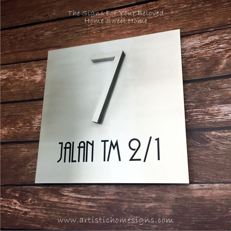 3D Numbers Etching Address Sign Plaque 7