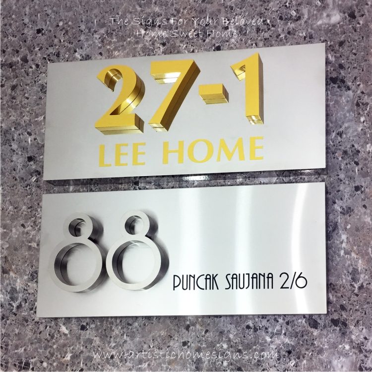 3D Numbers Etching Address Sign Plaque 88