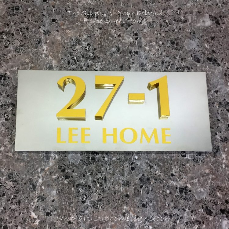 3D Numbers Etching Address Sign Plaque 27-1