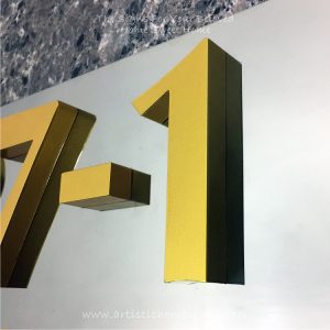 3D Numbers Etching Address Sign Plaque 27-1