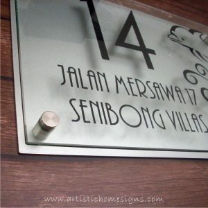Etching Glass Sign Black Letters With Silver Board
