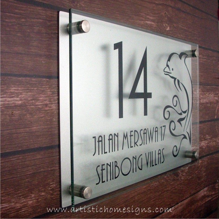 Etching Glass Sign Black Letters With Silver Board