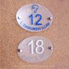 Etching Glass Sign Blue Letters