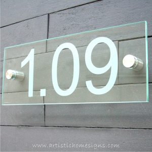 Etching Glass Sign White Letters