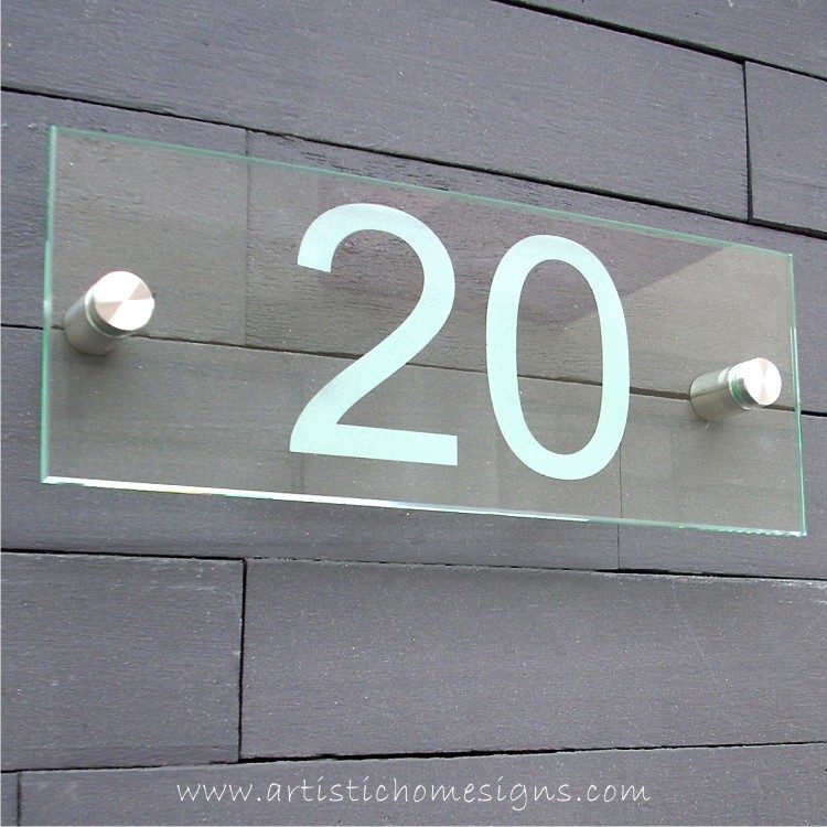 Etching Glass Sign White Letters