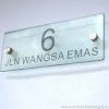 Etching Glass Sign Black Letters