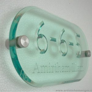 Tinted Green Acrylic With Clear Letters