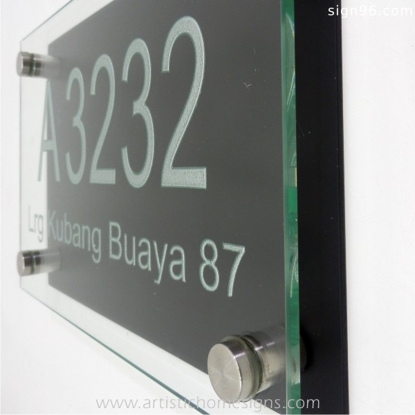 Etching Glass Sign Silver Letters With Black Board