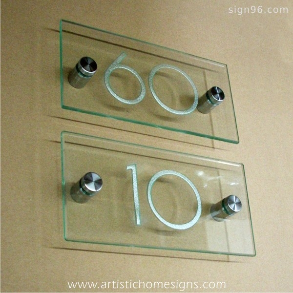 Etching Glass Sign Silver Letters
