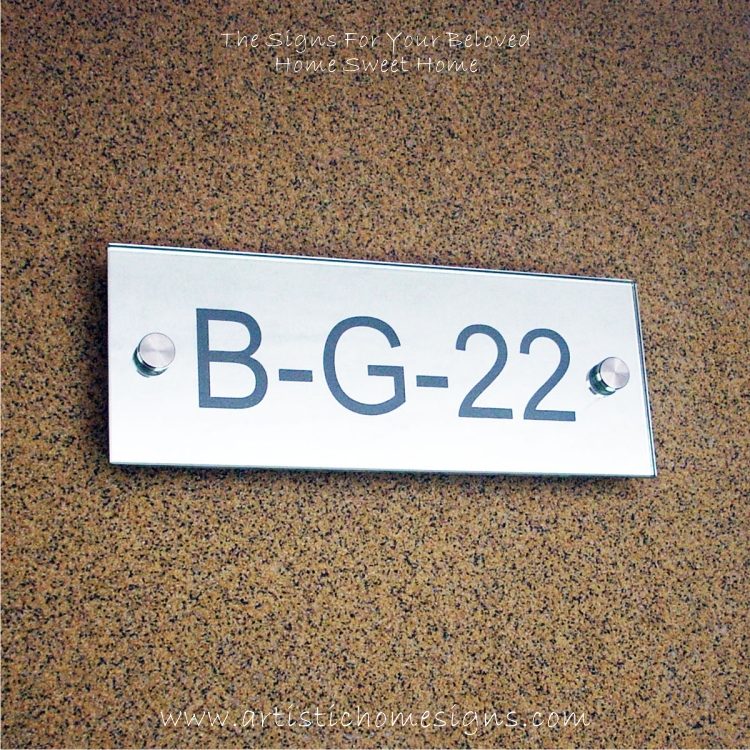 Contemporary Rectangle Mirror Etching Sign B-G-22
