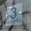 Etching Glass Sign Black Letters