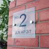 Etching Glass Sign Black Letters