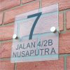 Etching Glass Sign Black Letters