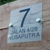 Etching Glass Sign Black Letters