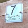 Etching Glass Sign Black Letters Silver Board