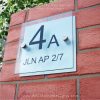 Etching Glass Sign Black Letters Silver Board