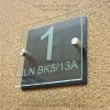 Etching Glass Sign Silver Letters Black Board