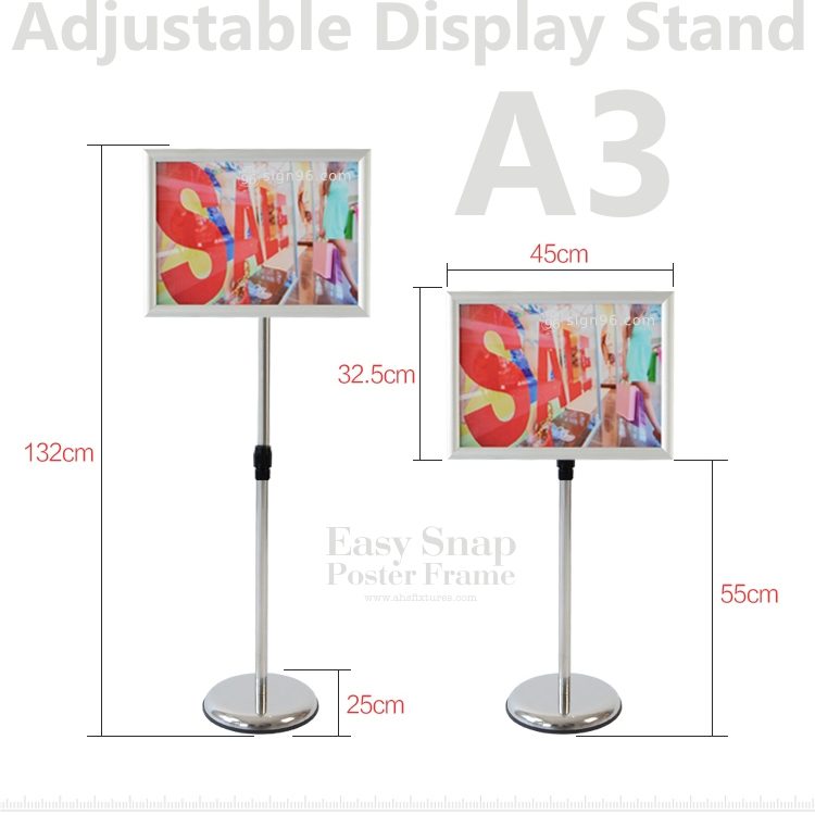 A3 Easy Snap Poster Frame Display Stand 07