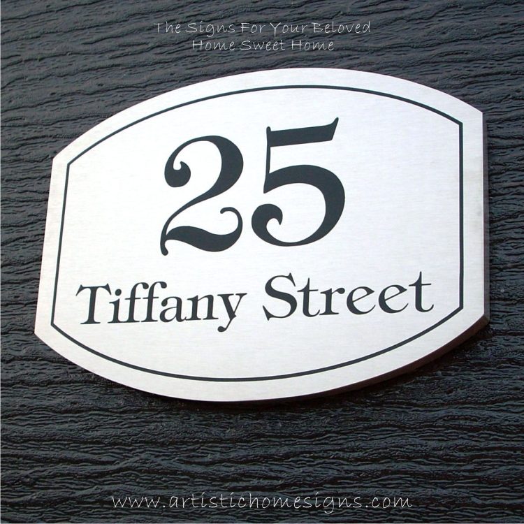 Elliptical Trim Etching House Sign 25