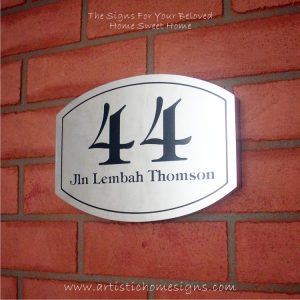 Elliptical Trim Etching House Sign 44