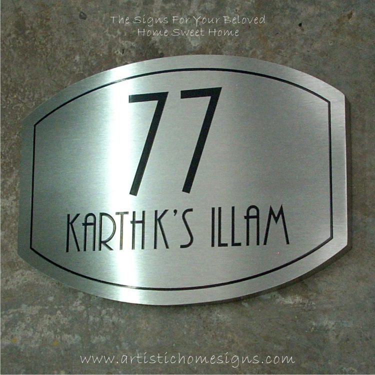 Elliptical Trim Etching House Sign 77