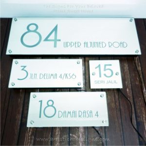 Illuminated Glass Mirror House Number Address Signs-Day View