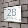 Illuminated Glass Mirror House Number Address Signs 28-Day View