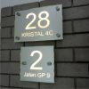 Illuminated Glass Mirror House Number Addrss Signs-28 Warm White