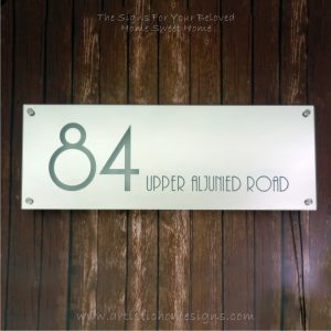 Illuminated Glass Mirror House Number Address Signs 84 - Day View