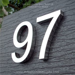 MODERN STAINLESS STEEL HOUSE NUMBERS Standard Font 97