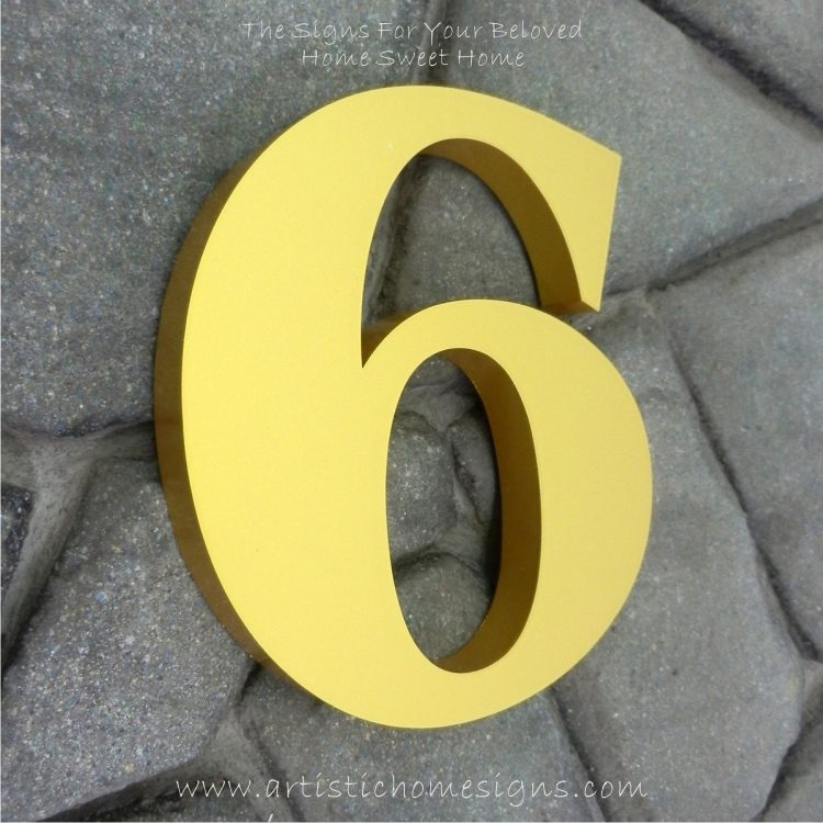 Metal Box Up Number In Gold Finished 6