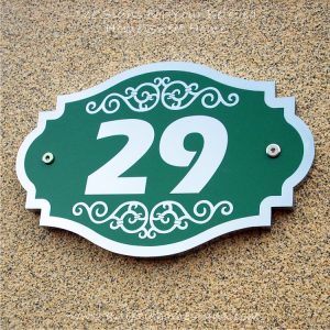 S/S Etching Green Base House Sign 29