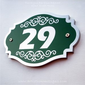 S/S Etching Green Base House Sign 29