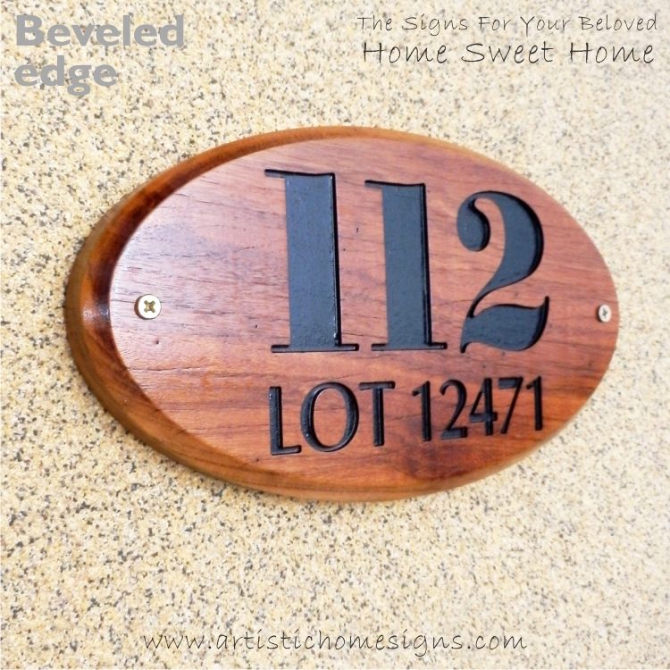 Oval Wooden House Sign 112