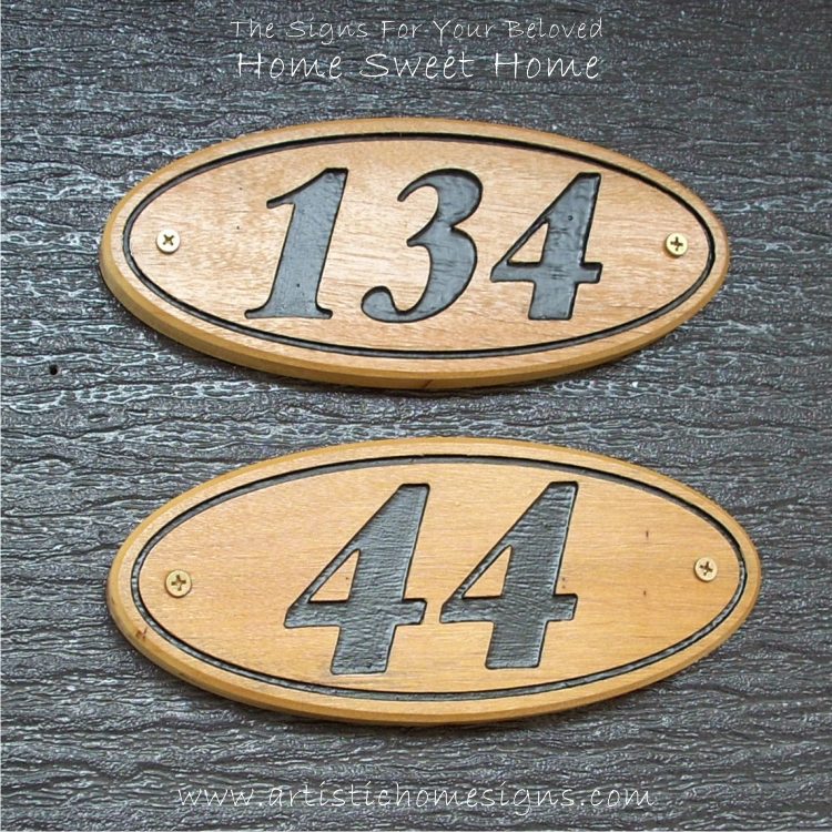 WDO-090 Oval Wooden Border House Sign 134