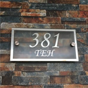 Rectangle Chrome Mirror Border With Sandblast Frosted Finishing Sign 381