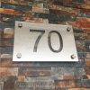 Rectangle Mirror Etching House Number Address Sign 70