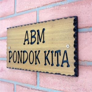 WDR-145 Rectangle Wooden House Sign Black Letters