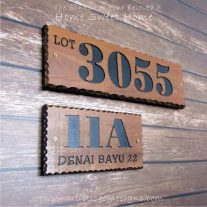 WDR-400 Rectangle Wooden House Sign Black Letters 3055