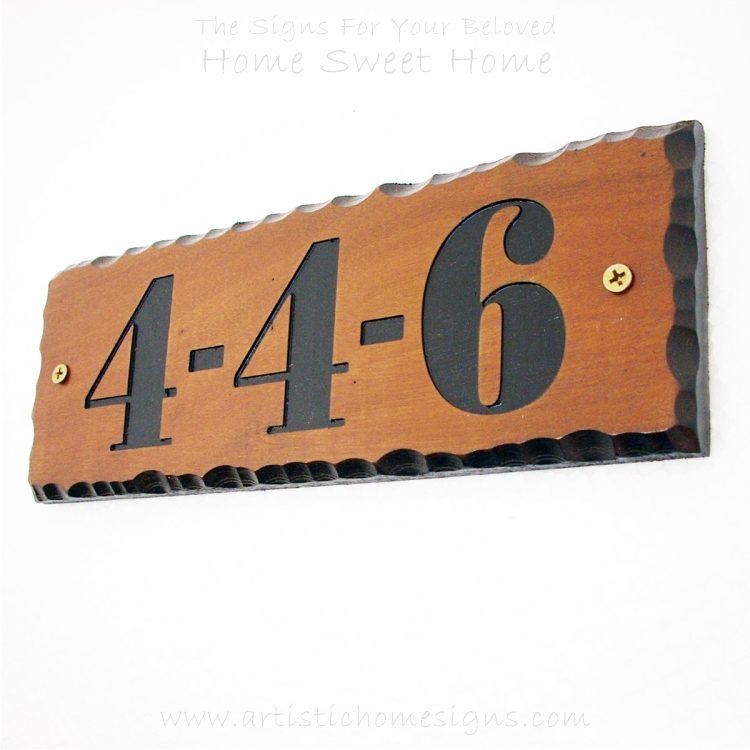 WDR-090 Rectangle Wooden House Sign Black Letters 4-4-6
