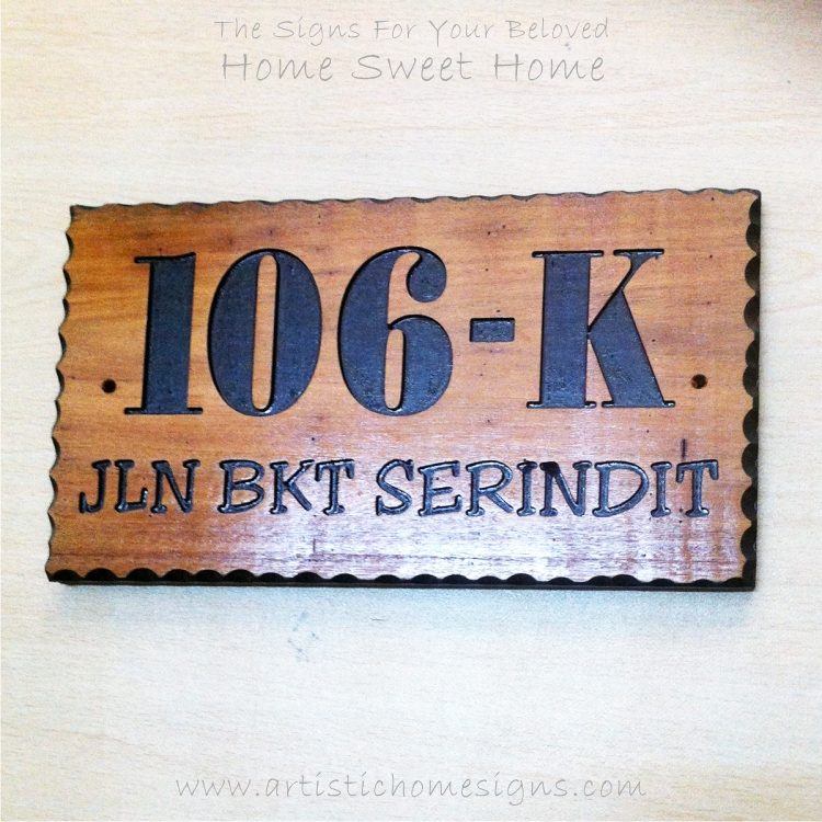 WDR-350 Rectangle Wooden House Sign Gold Letters 106K