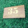 WDR-145 Rectangle Wooden House Sign Gold Letters 35