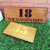WDR-145 Rectangle Wooden House Sign Gold Letters 35