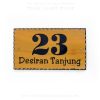 WDR-145 Rectangle Wooden House Sign Gold Letters 23