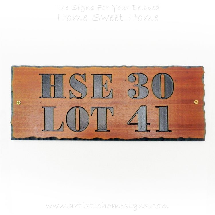 WDR-400 Rectangle Wooden House Sign Black Letters 30