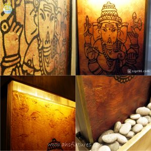 WWG-410 Ganesh Art Glass Wall Fountain 003