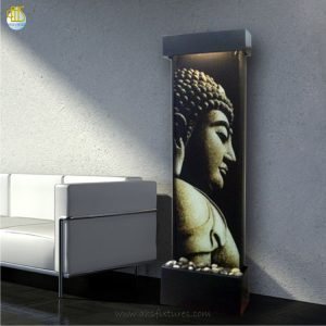 WWG-415 Imprint Buddha Art Glass Wall Fountain 01